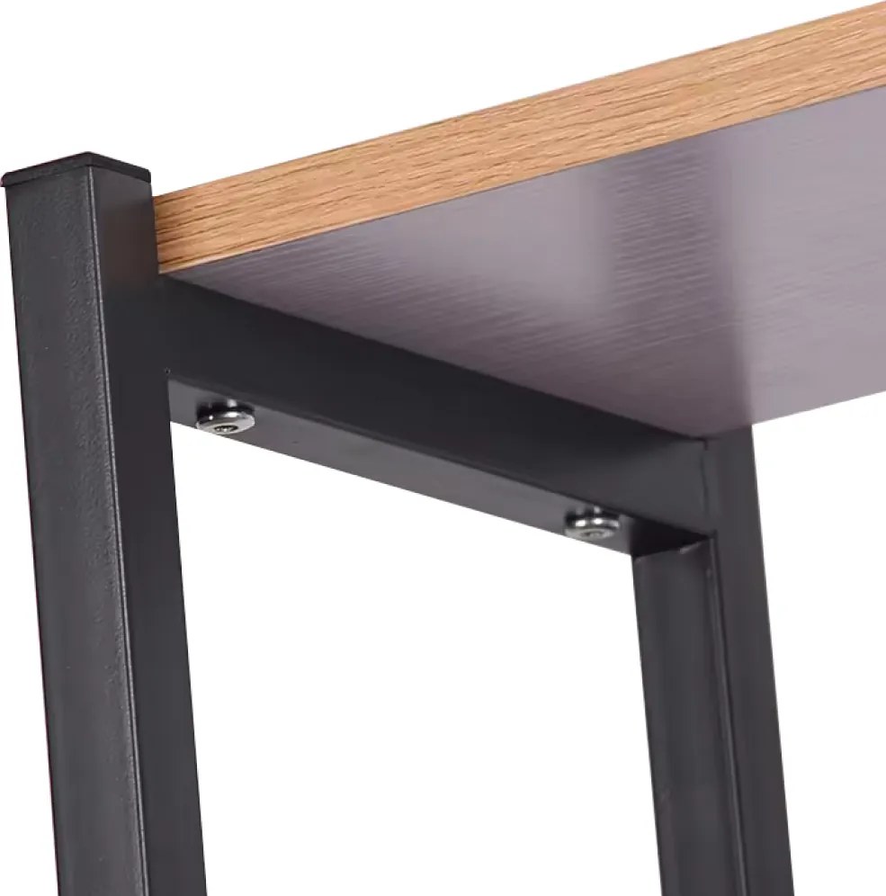 Polcállvány, fekete/rusztikus fa, LEMY