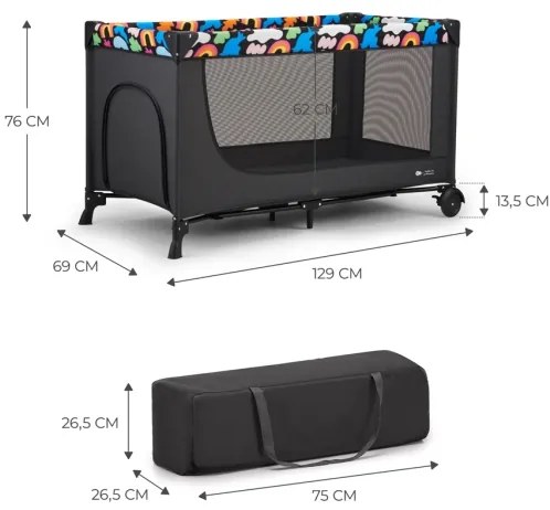 KINDERKRAFT - Utazó kiságy JOY 2 Happy shapes