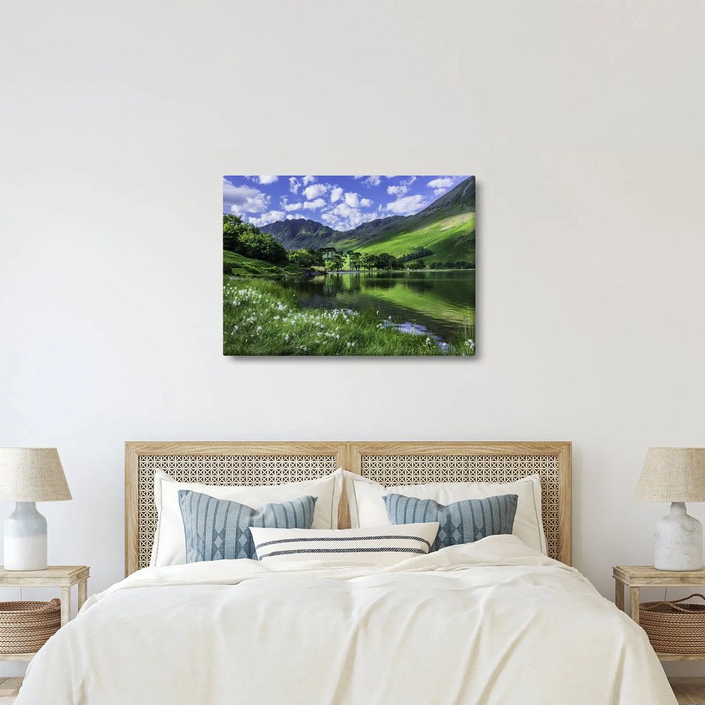 Kép - Tájkép egy tóval (70x50 cm)