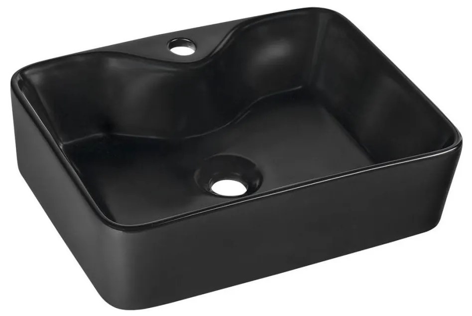 Sapho - Ráültethető mosdó BALENA 48x37 cm matt fekete