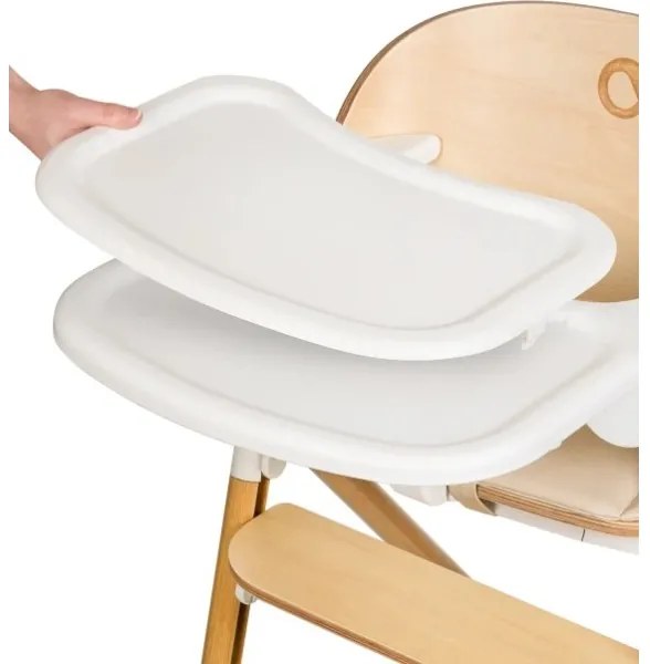 Lionelo - Gyerek etetőszék 3 az 1-ben CELIA Fehér natúr fa