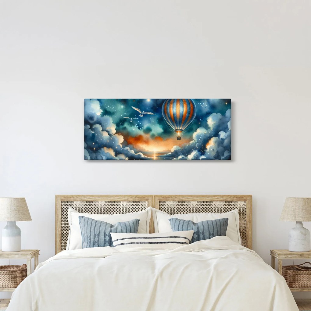 Kép - Repülés az éjjeli ég alatt (120x50 cm)