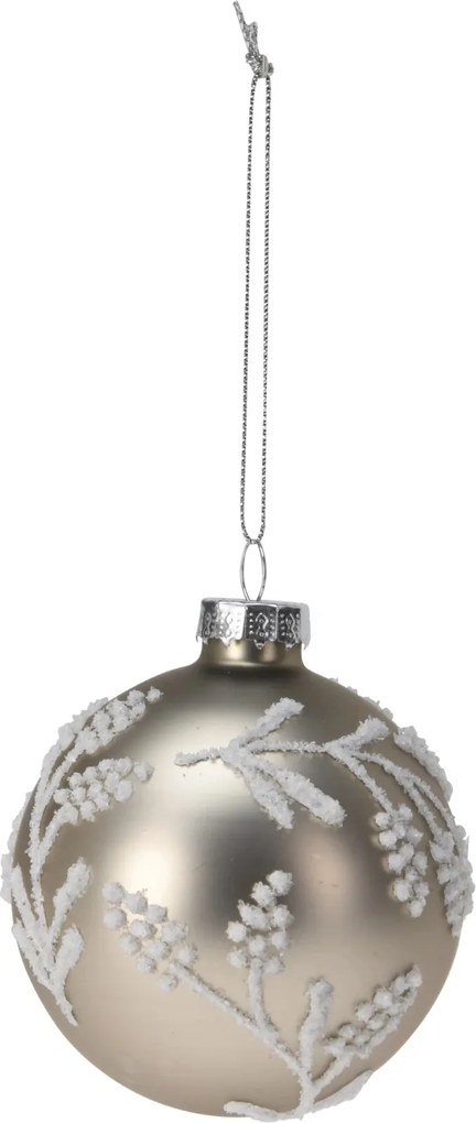 Karácsonyi üveg lombik 8 cm, fényes bronz