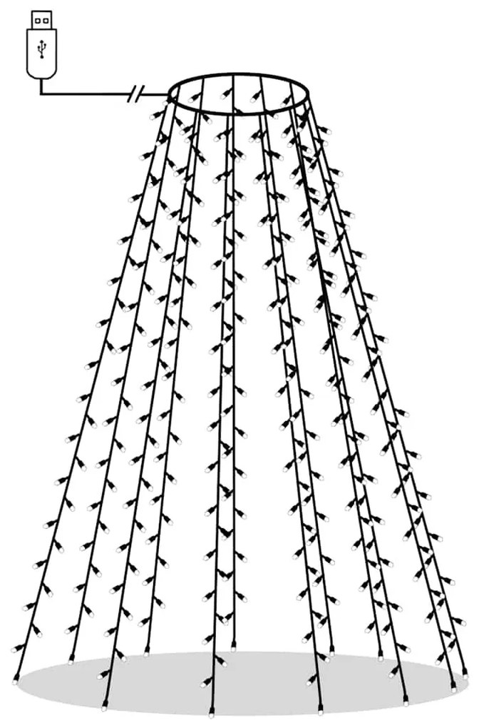 210 LED-es karácsonyi fényháló 210 cm