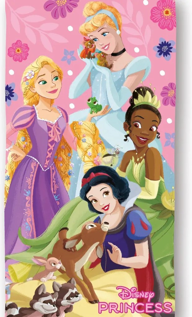 Disney Hercegnők Sparkle Kingdom fürdőlepedő, strand törölköző 70x140cm (Fast Dry)