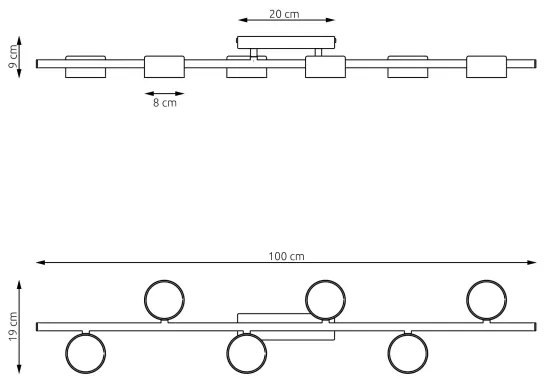 Mennyezeti lámpa BET 6xGX53/12W/230V fekete