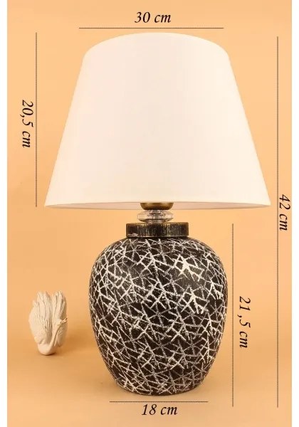 Asztali lámpa RAMZES 1xE27/40W/230V fehér/fekete