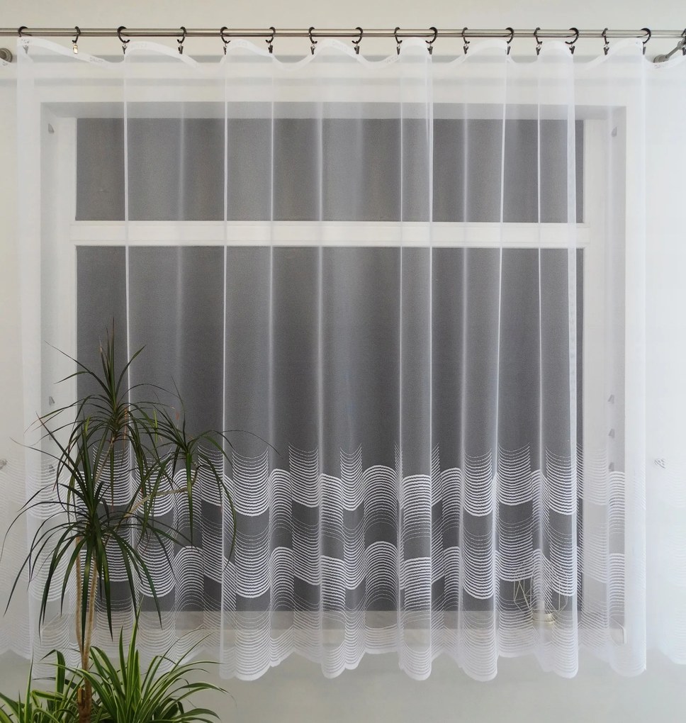 Mg Függöny jacquard 34167 Fehér kész szalaggal szegélyezett 200x160cm M