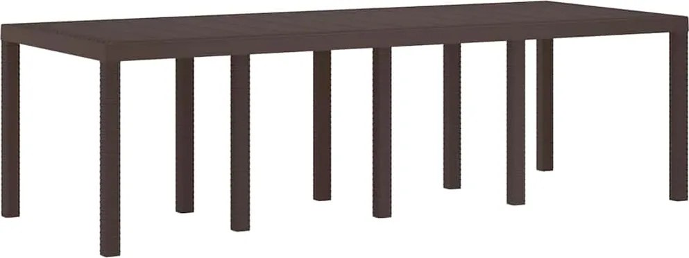 vidaXL Kerti Asztal Barna 250 x 100 x 73 cm polirattan