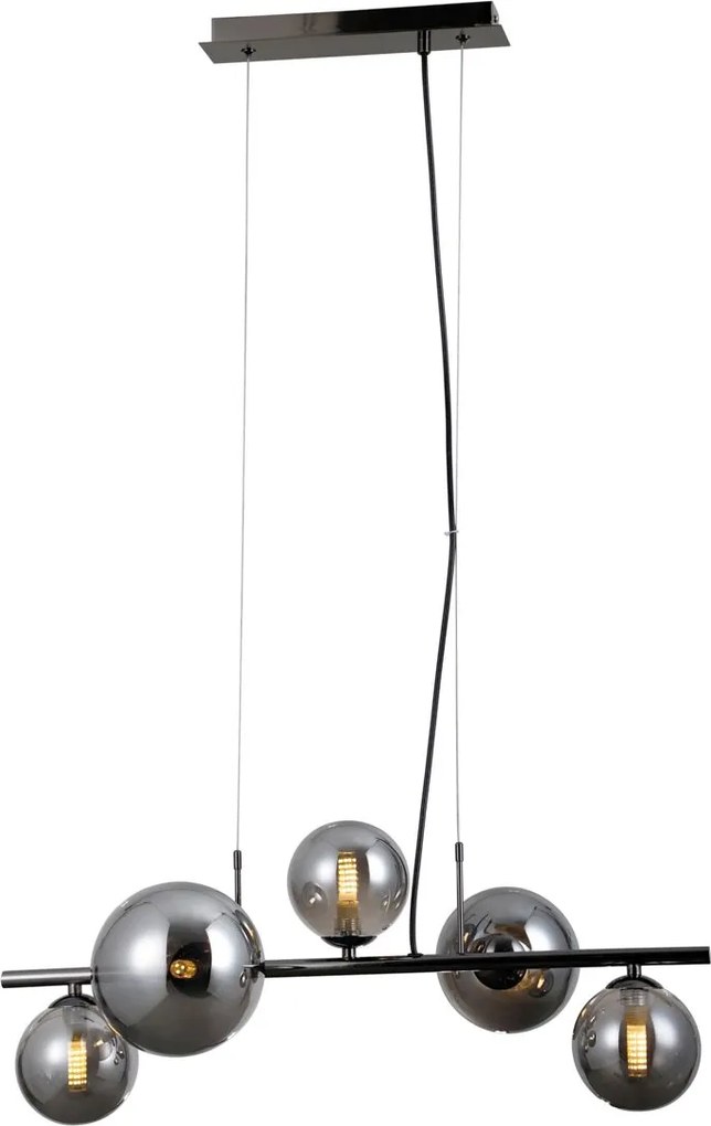 Italux glamour modern függeszték canello fekete króm szürke itxpnd-406007-5a-bcr