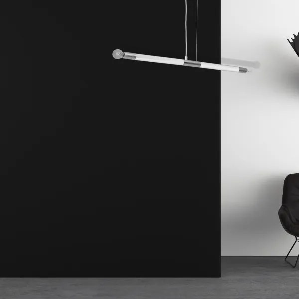 Függőlámpa BASTONE WHITE 2xE14/40W/230V fehér/fényezett króm