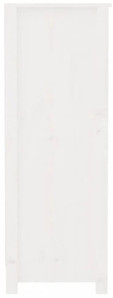 fehér tömör fenyőfa könyvszekrény 80x35x97 cm