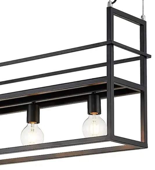 ONLI - Csillár zsinóron polccal JEFFER 4xE27/22W/230V fekete