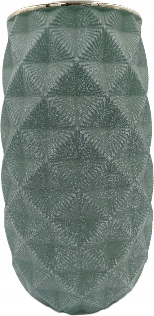 Kerámia váza zöld-arany 30 cm