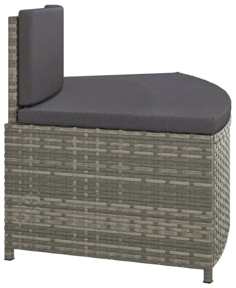 2 db szürke polyrattan pezsgőfürdő pad párnával
