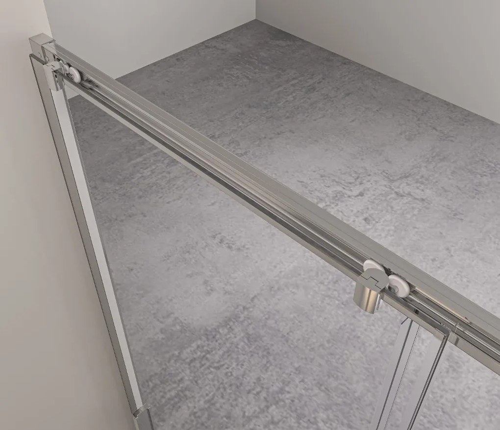 Erga Alpine, tolóajtós zuhanykabin 130 (ajtó) x 90 (fal) x 195 cm, 6mm átlátszó üveg, króm profil, ERG-V02-ALPINE-D130G090-CR