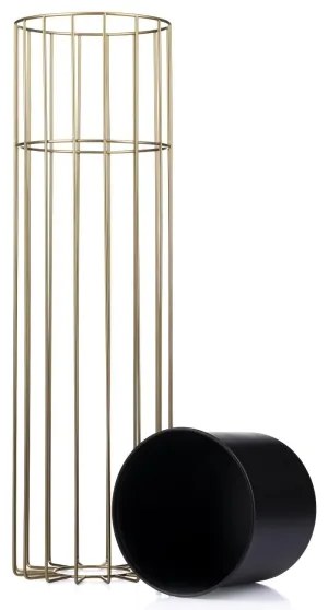 Fém virágcserép LOFT 70x20 cm arany/fekete