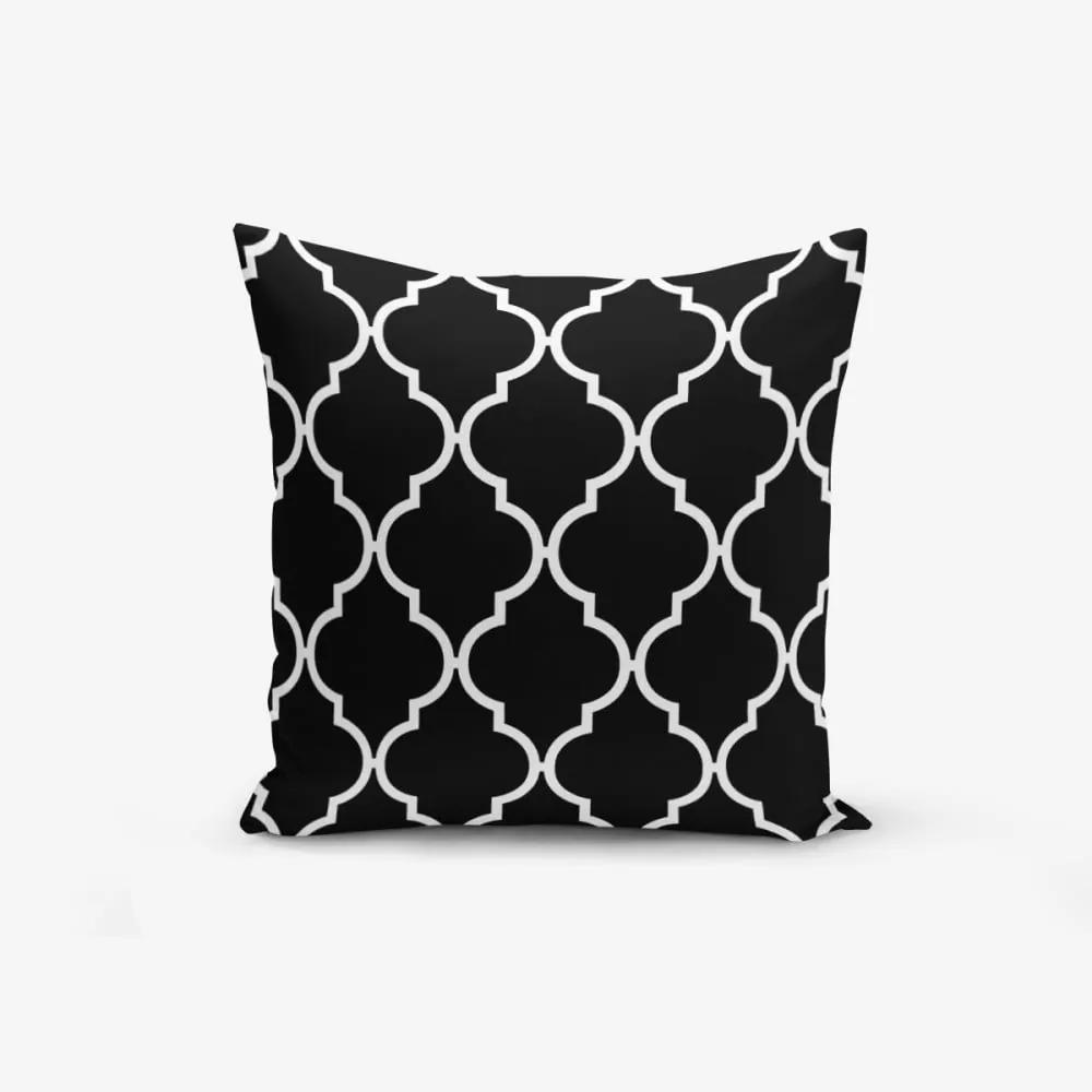 Black Background Ogea fekete-fehér pamutkeverék párnahuzat, 45 x 45 cm - Minimalist Cushion Covers