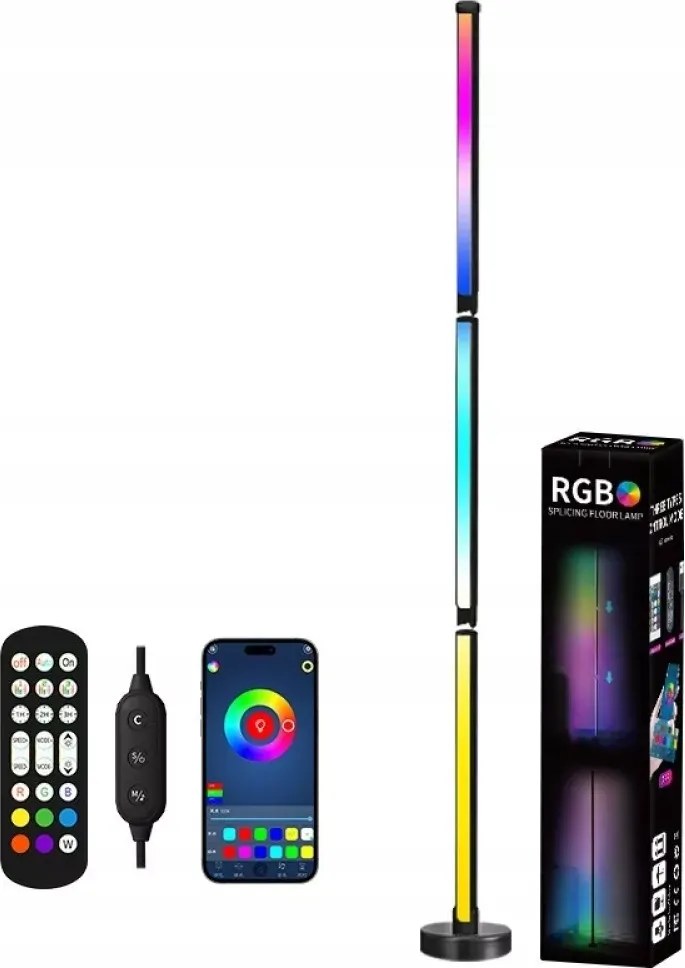 Magas Led Rgb Álló Sarok Álló Éjjeli Lámpa 120CM Távirányító