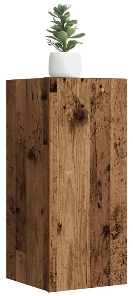2 db antik fa színű szerelt fa TV-szekrény 30,5 x 30 x 60 cm