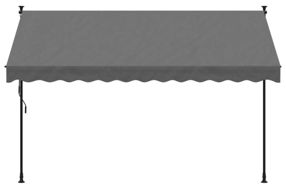 antracit szövet és acél feltekerhető napellenző 300 x 150 cm