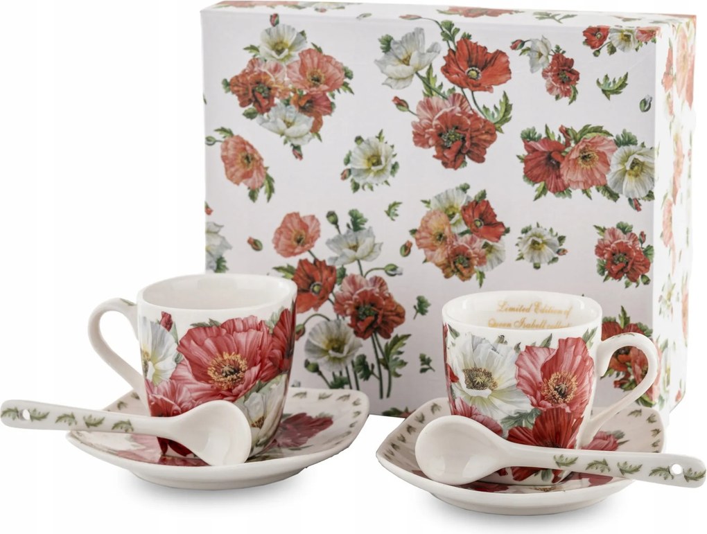 Eszpresszó csészék 2+2 80 ml virágok