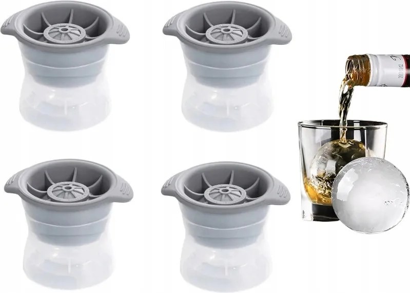 Jégkocka Forma Szilikon Golyók XXL 4 Db Ital Kicsi