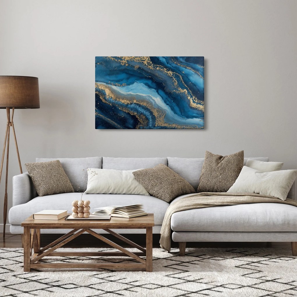 Kép - Kék márvány absztrakció (90x60 cm)