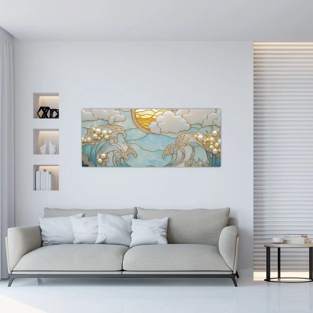 Kép - 3D gyöngyök az óceánban (120x50 cm)