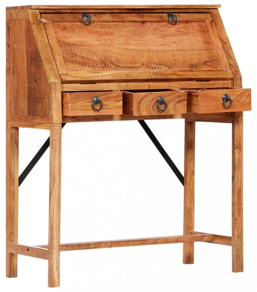 vidaXL tömör akácfa íróasztal 90 x 40 x 107 cm