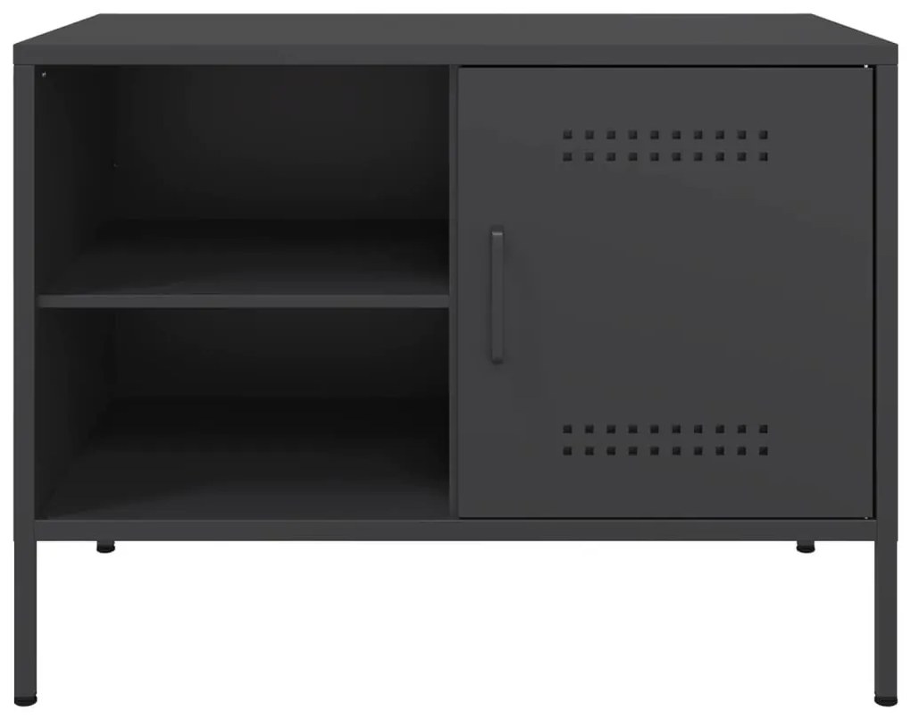 fekete acél TV-szekrény 68 x 39 x 50,5 cm