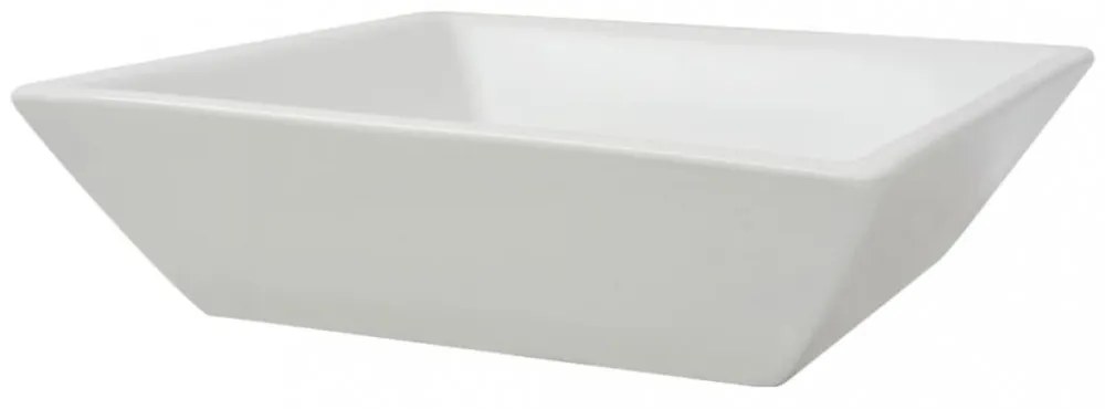 Négyzetes, fehér kerámia mosdókagyló 41,5x41,5x12 cm