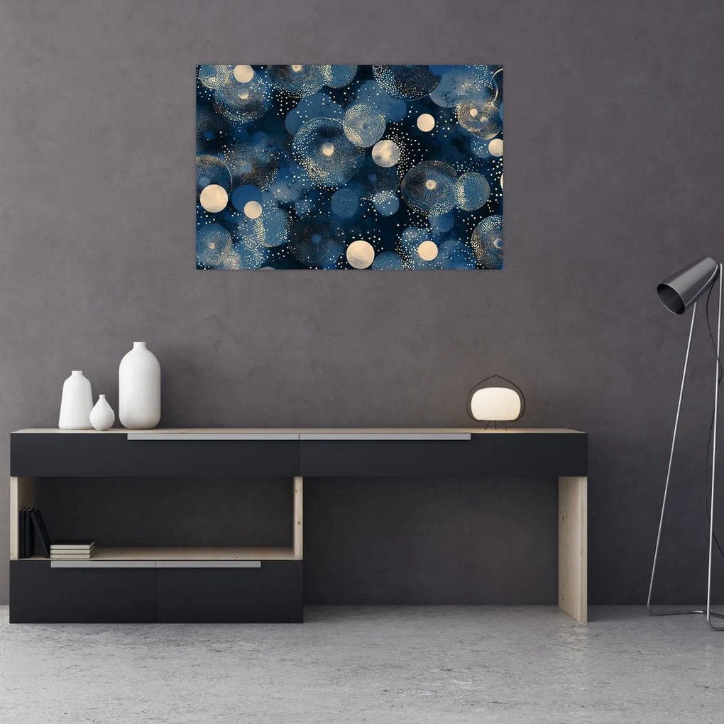 Kép - Kék-arany gyűrűk (90x60 cm)