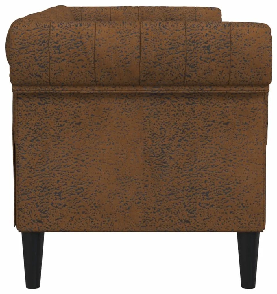 2 személyes barna szövet Chesterfield kanapé