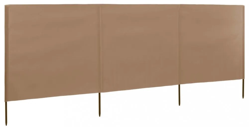 tópszínű szövet 3-paneles szélellenző 400 x 120 cm
