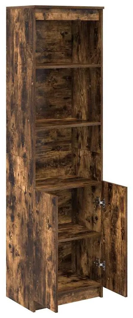 füstös tölgy színű szerelt fa magasszekrény 50x35x180 cm
