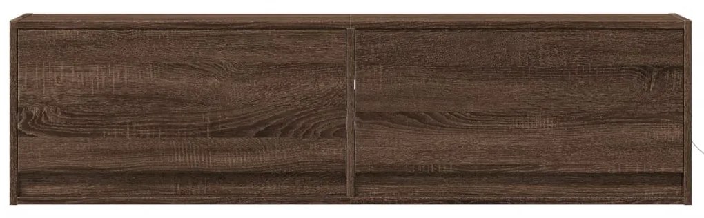 barna tölgy színű fali TV-szekrény LED-ekkel 140 x 31 x 38 cm