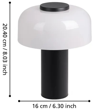 Eglo 900984 - LED Dimmelhető kültéri lámpa PONENTE 2,25W/5V IP44 fekete/fehér