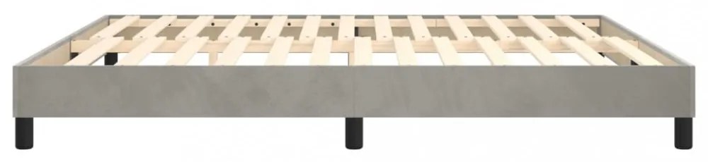 világosszürke bársony rugós ágykeret 160 x 200 cm