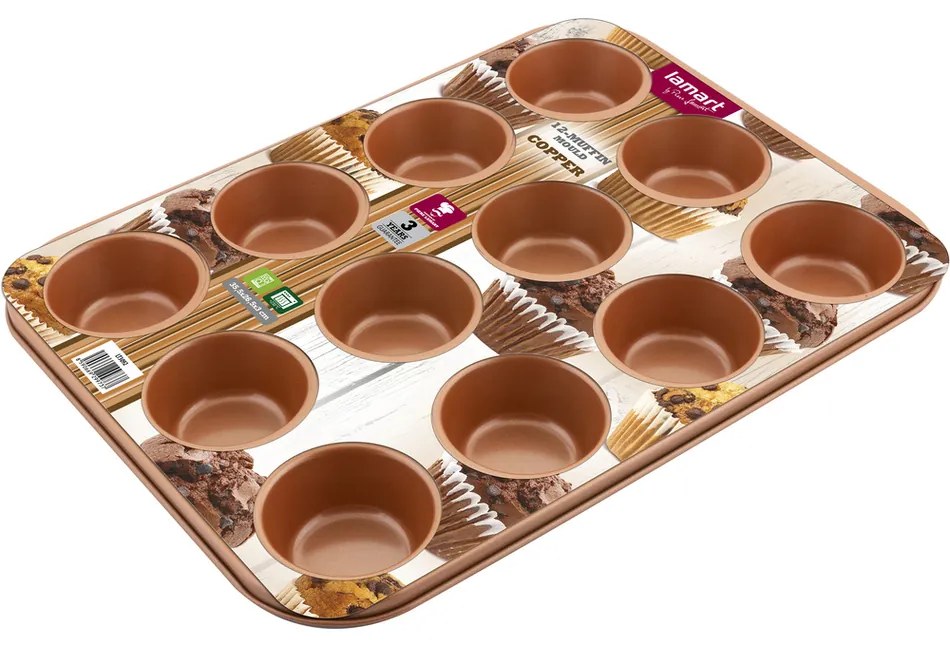 Lamart LT3092 Copper muffin forma, 35,5 x 26,5 cm, L