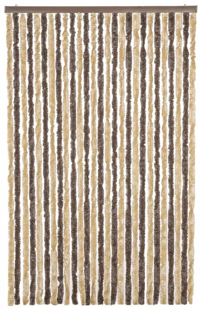 sötétbarna és bézs zsenília rovarfüggöny 118x220 cm
