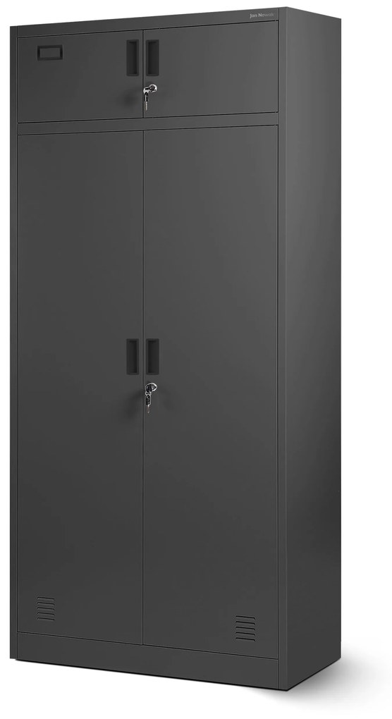 Fém öltözőszekrény BORYS, 900 x 1850 x 500 mm, antracit