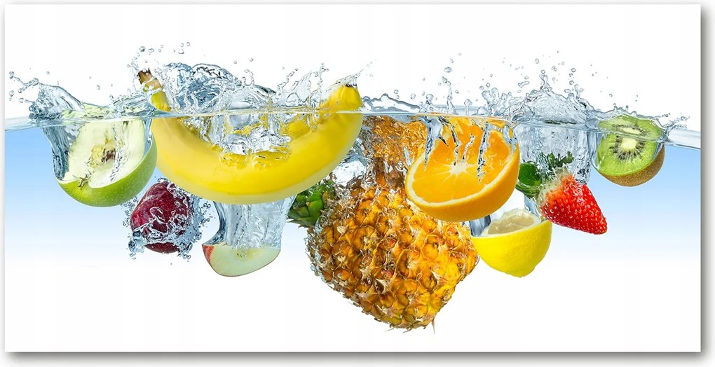 Fotó kép edzett üveg Gyümölcsök a víz alatt 140x70