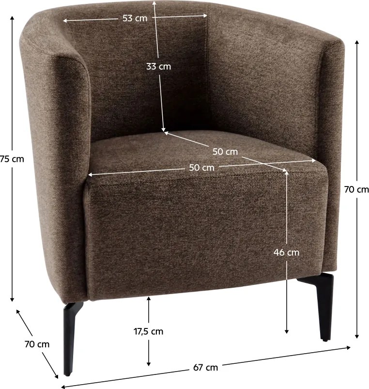 Design fotel, barna/fekete, KAPY