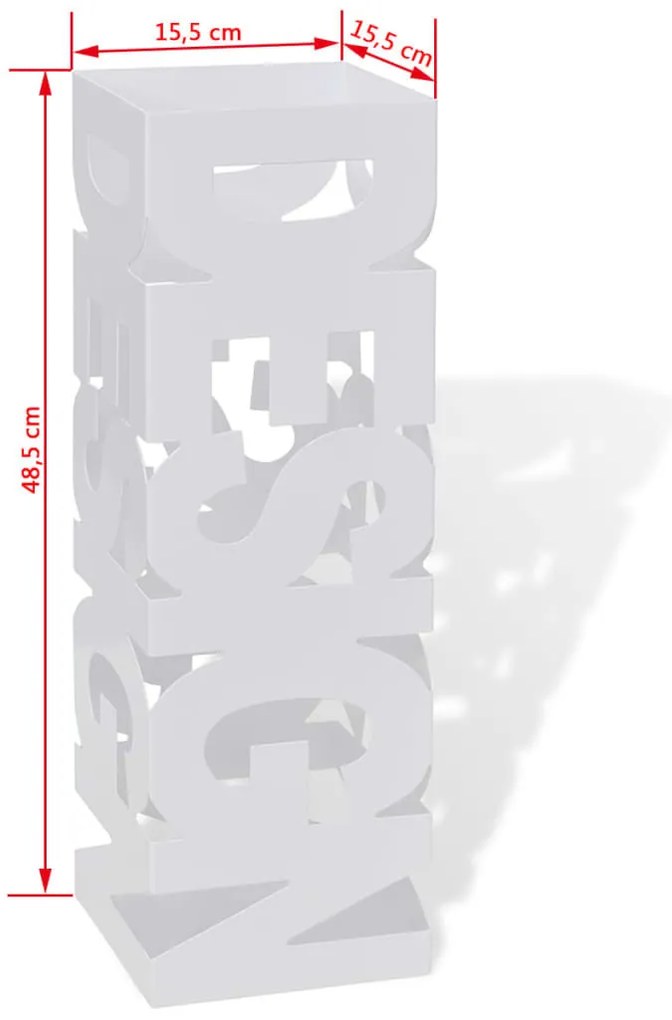 Szögletes esőermyő / sétabot tartó 48,5 cm fehér
