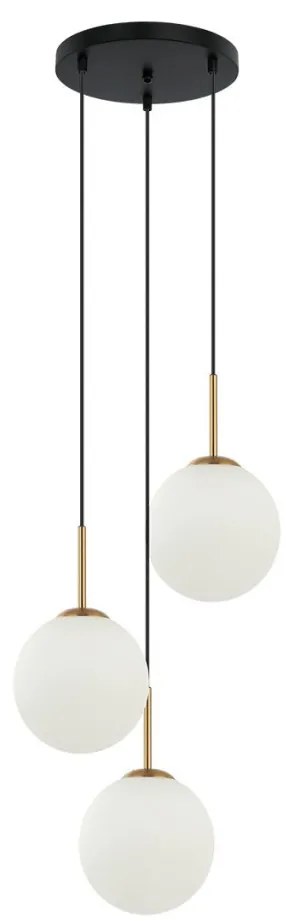 ITALUX 5902854536573 DEORE Többágú Függesztett Lámpa Antik Bronz, Fehér E27 IP20