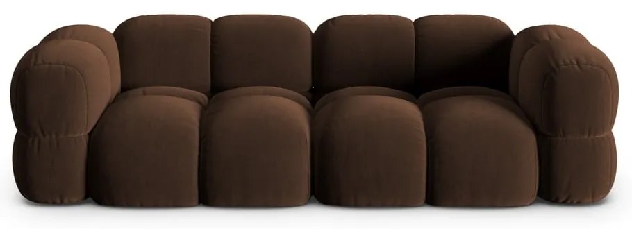 Sötétbarna bársony kanapé 250 cm Loretto – Cosmopolitan Design