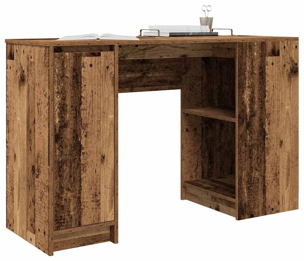 antik fa szerelt fa íróasztal 120x42x76 cm