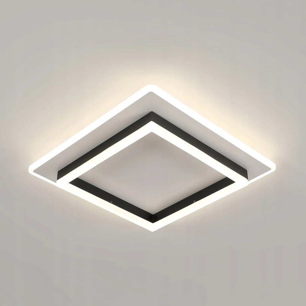 Lampa Sufitowa Plafon Led Kwadrat Czarny Natynkowa Nowoczesny 41W 4000K
