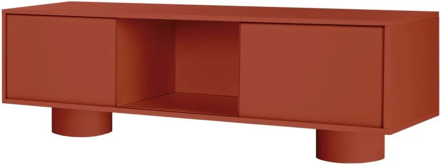 Terrakotta színű TV-állvány 160x48x42 cm Taro – noo.ma